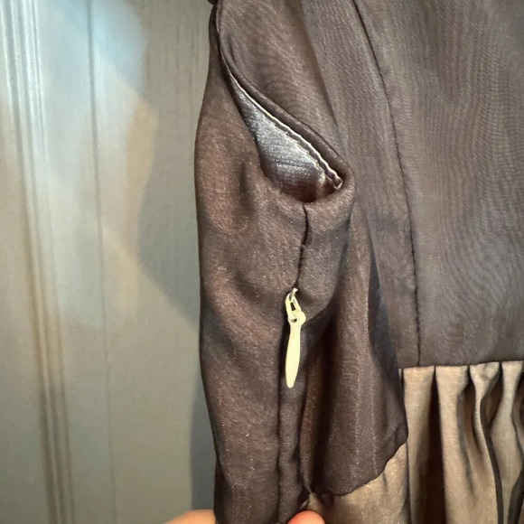 Max Mara 100% Silk Mini Dress Size 4 Black Sheer Cap Sleeve Layered Twilightcore - Picture 8 of 16